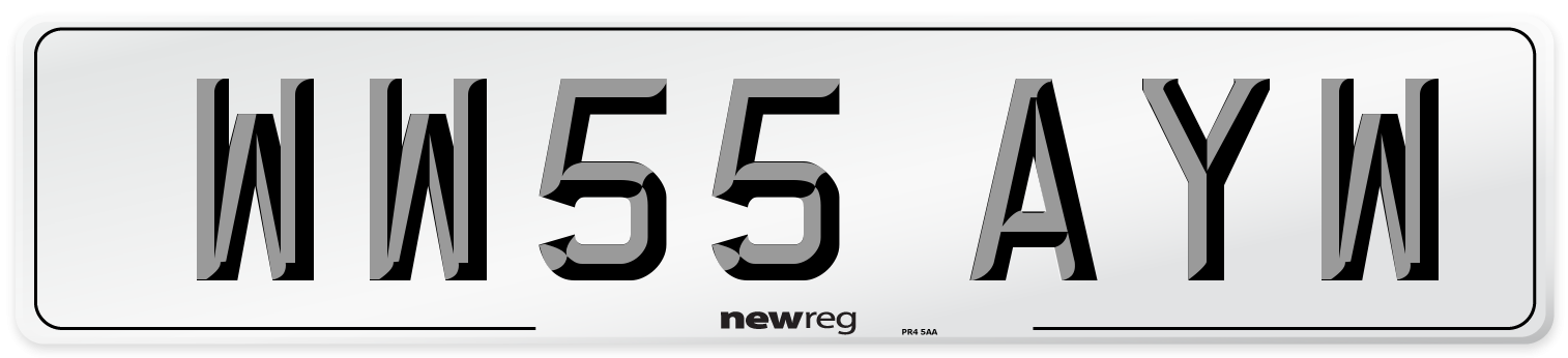WW55 AYW Number Plate from New Reg